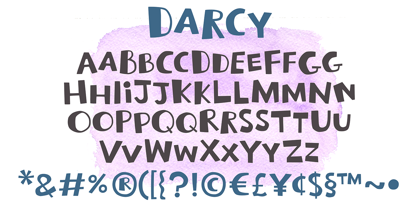 Ejemplo de fuente Darcy Designs